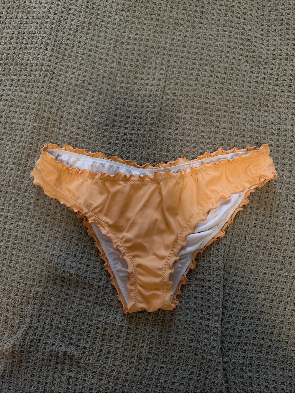 Shade & Shore Peach Orange Ruffle Bikini Bottoms
